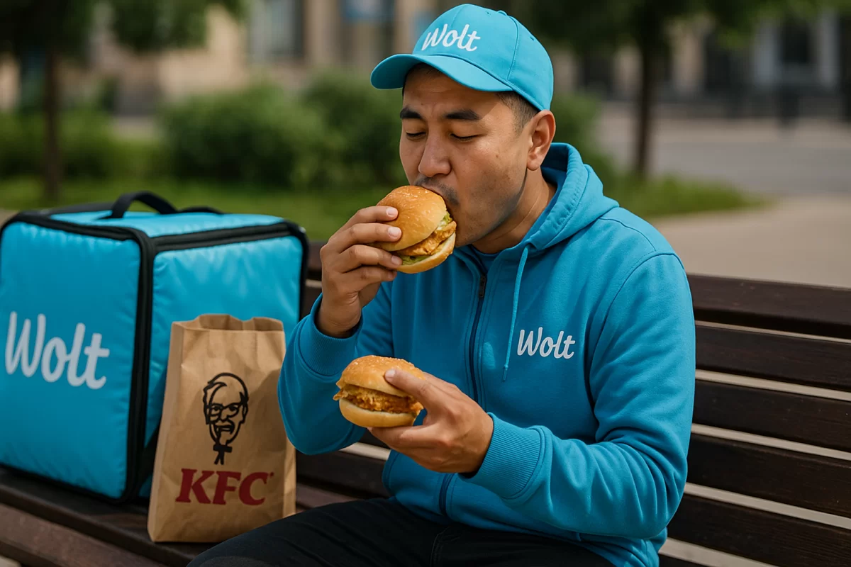 Курьер Wolt исчез с заказом из KFC казахстанки