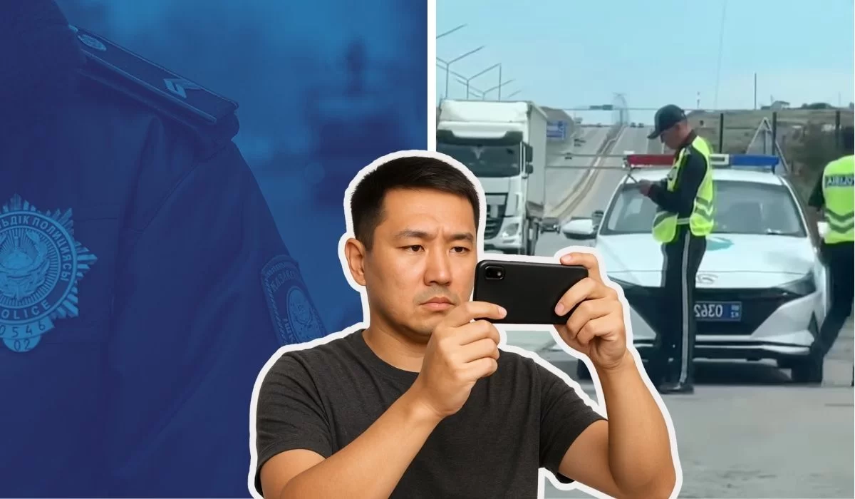Очередное хамство полицейских сняли на видео в Казахстане