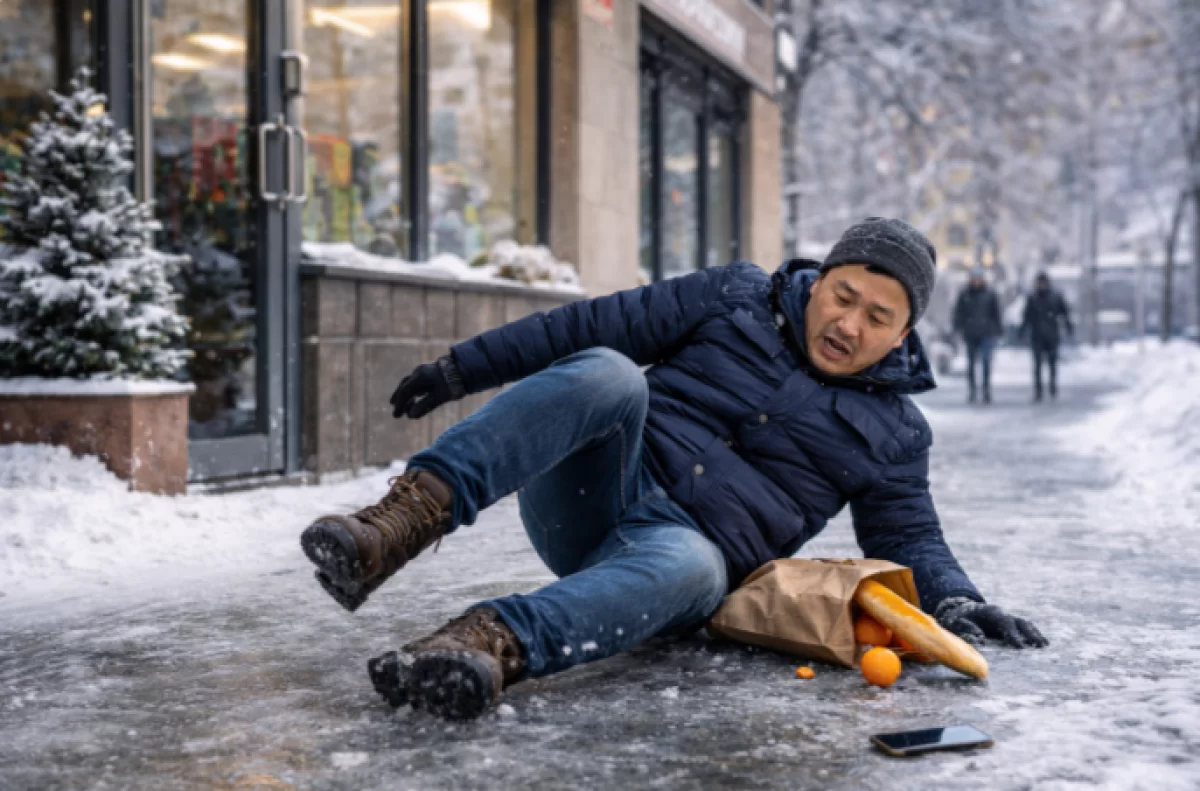 Упали на льду у магазина: инструкция, как взыскать компенсацию