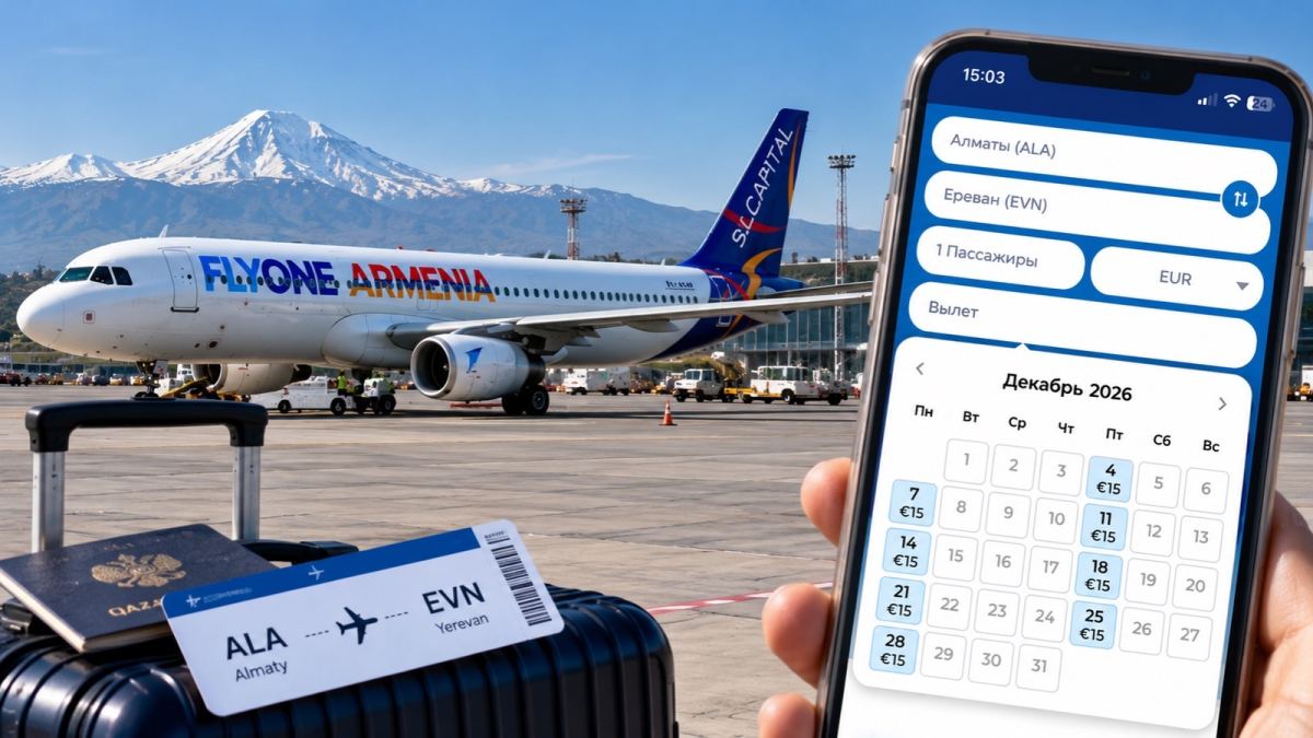 Билеты из Алматы за 7 500 тенге: FLYONE ARMENIA запустила распродажу