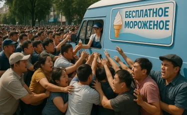В Казахстане случилась давка из-за бесплатного мороженого