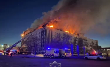 Здание акимата горит в Актобе