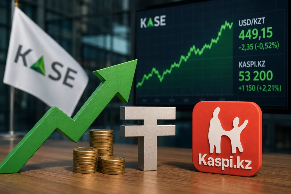 Тенге укрепился, Kaspi.kz вырос: чем завершились торги на KASE