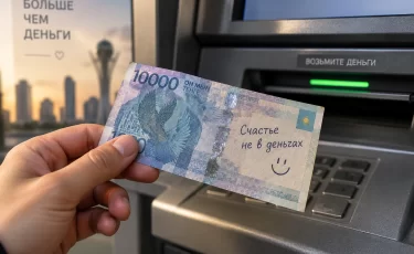 «Счастье не в деньгах»: необычная купюра из банкомата удивила казахстанцев