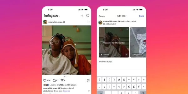 Instagram разрешил менять порядок фото после публикации