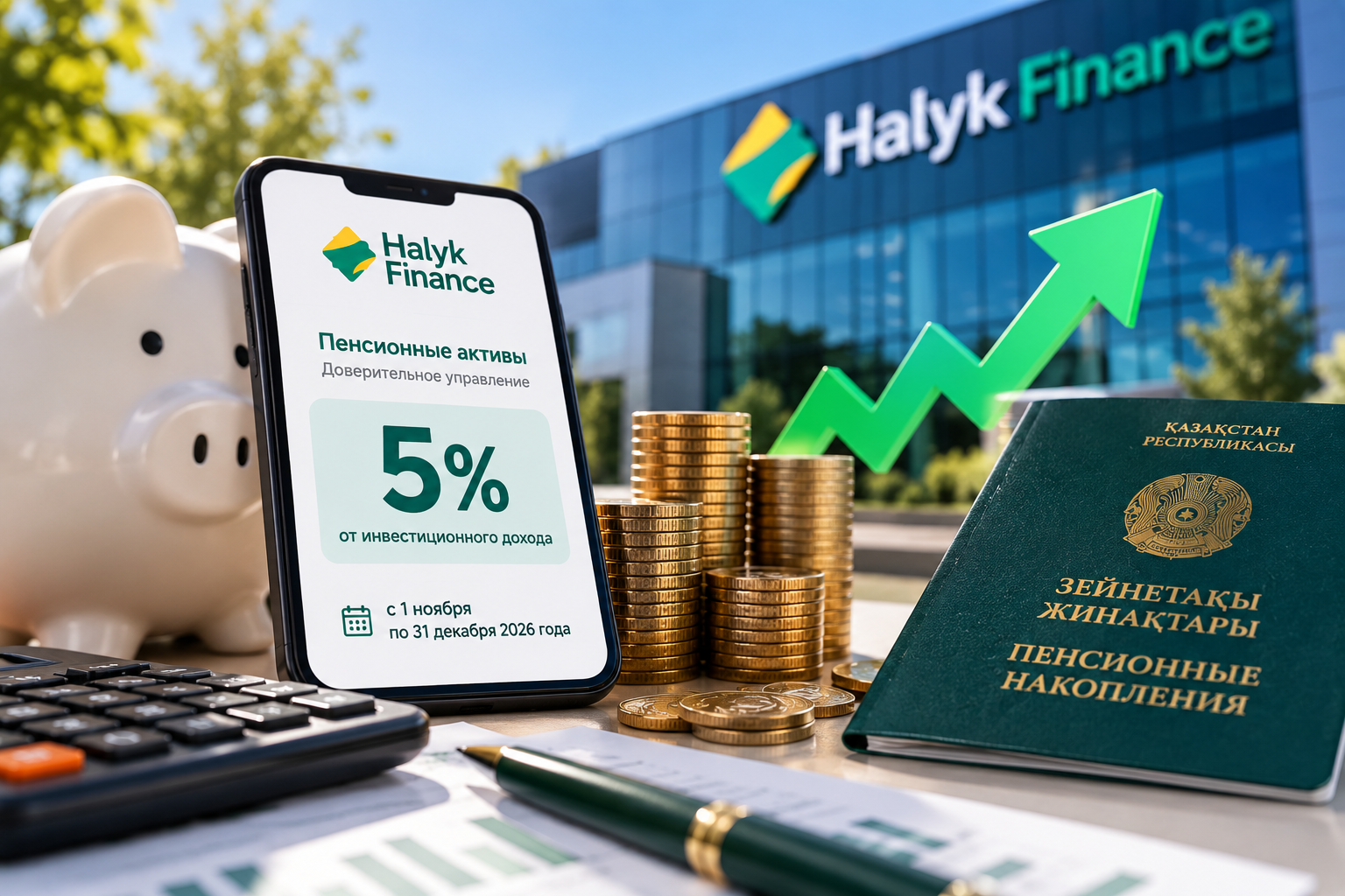 Halyk Finance сохранил комиссию за управление пенсионными накоплениями на уровне 5%
