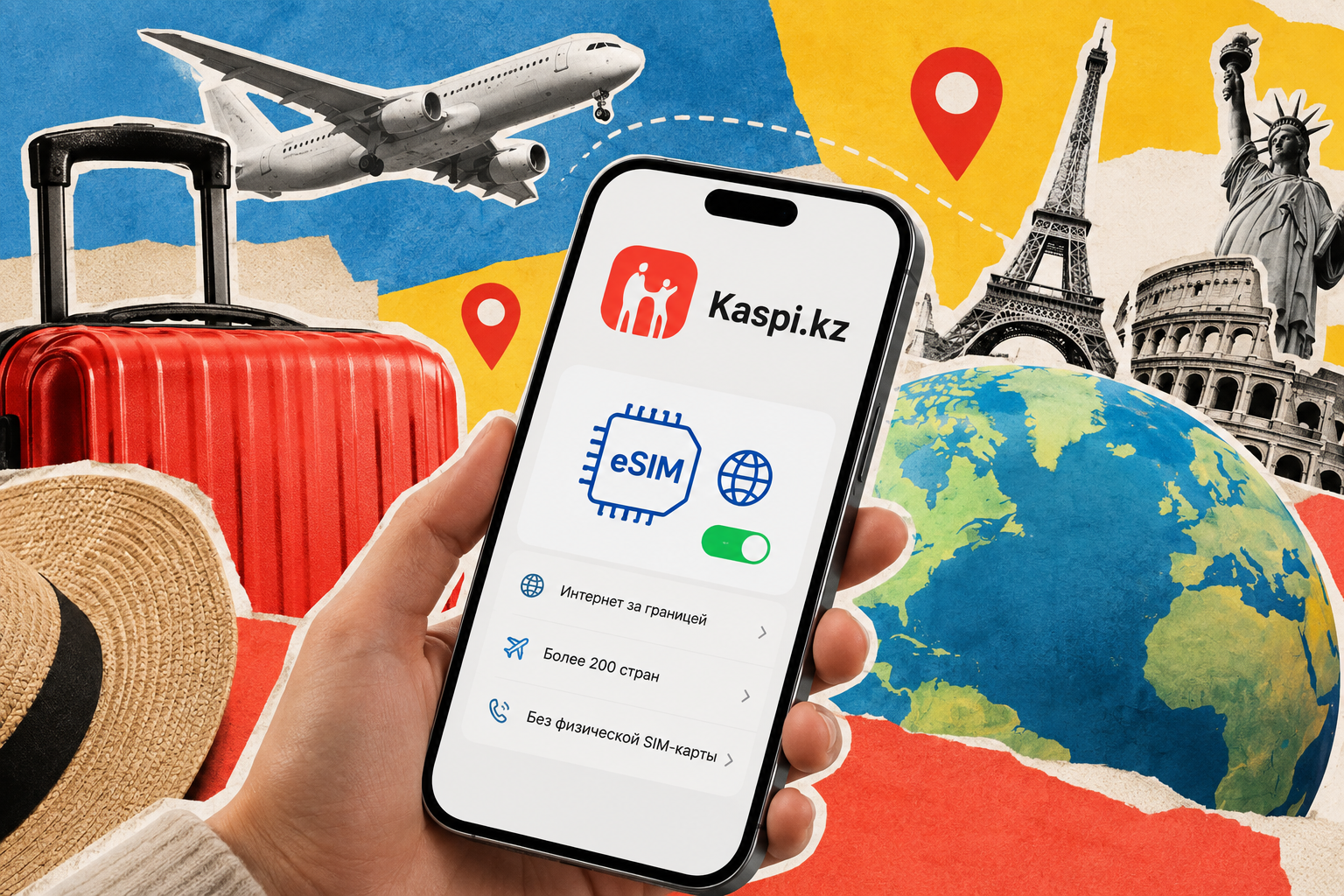 Kaspi.kz запустил eSIM для поездок за границу